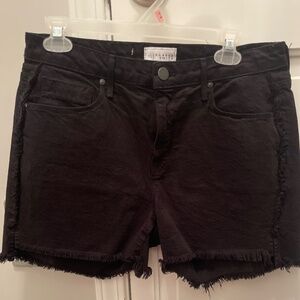 Shorts Parker Smith Jane High Rise in black denim with a frayed hem size 28